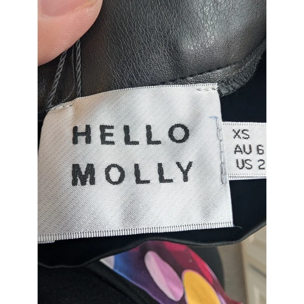 Hello Molly Black Faux Leather A Line Mini Skirt‎ - Size XS